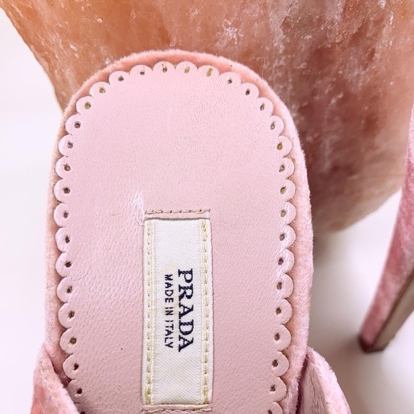 Vintage/Prada Pink Velvet Mule slides/ - Picture 10 of 12